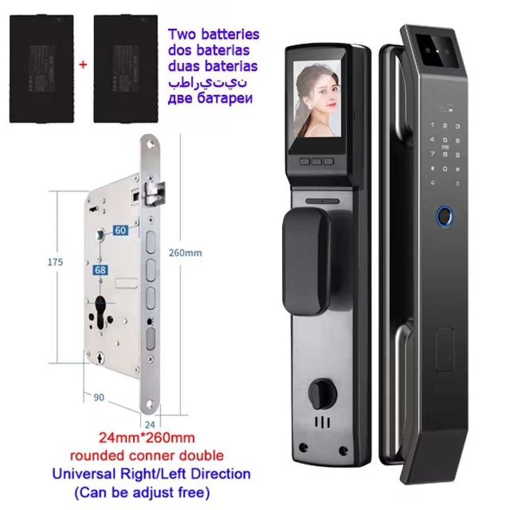 3D Face Recognition Unlock Digital Door Lock With Camera FIngerprint Password Unlock Keyless Electr 16