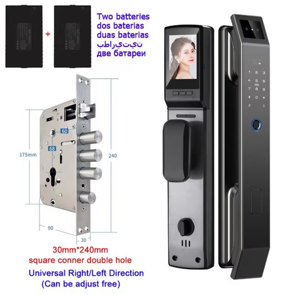 3D Face Recognition Unlock Digital Door Lock With Camera FIngerprint Password Unlock Keyless Electr 17