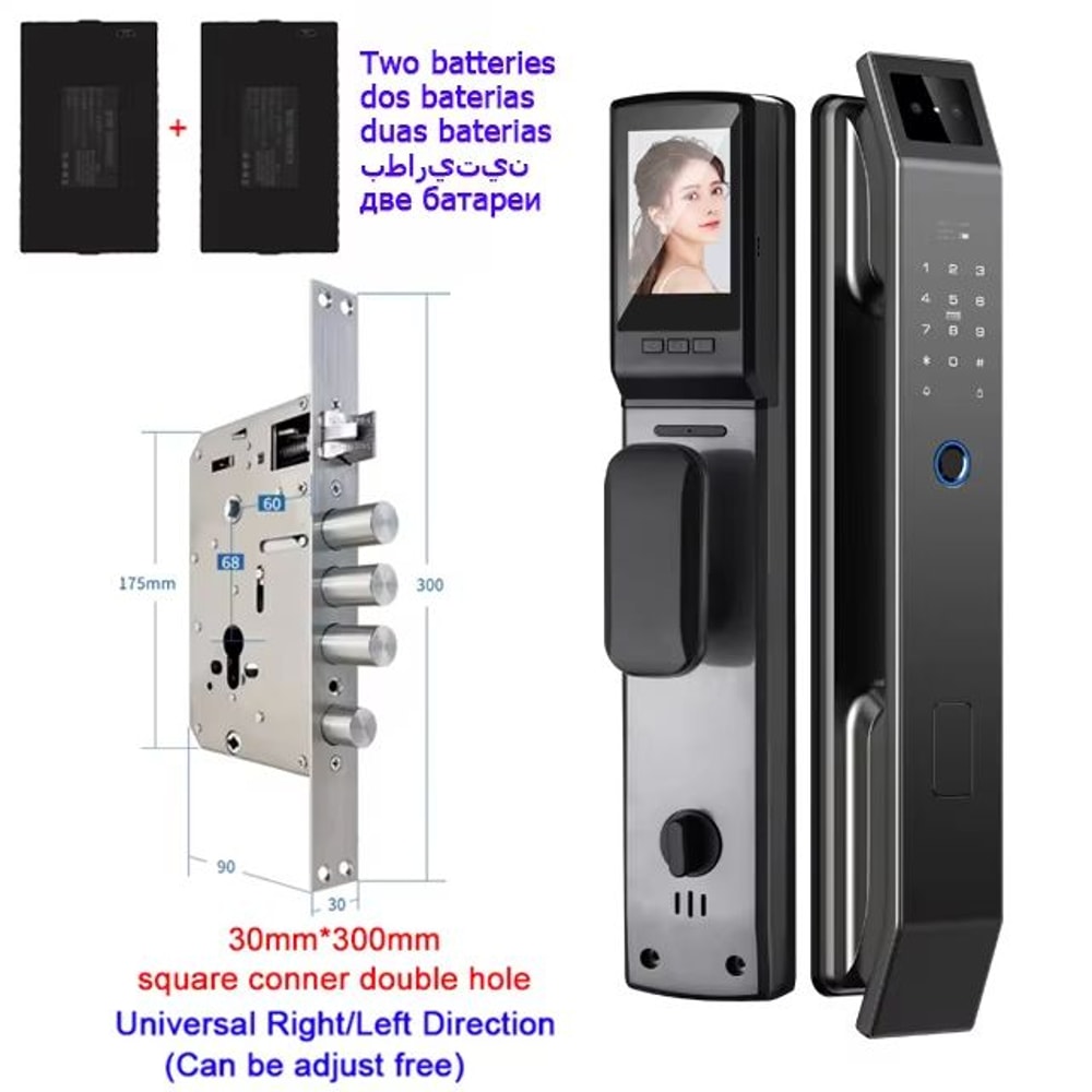 3D Face Recognition Unlock Digital Door Lock With Camera FIngerprint Password Unlock Keyless Electr 19