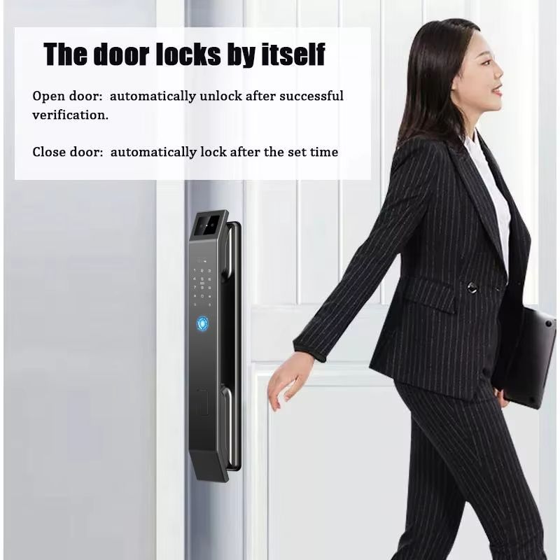 3D Face Recognition Unlock Digital Door Lock With Camera FIngerprint Password Unlock Keyless Electr 4