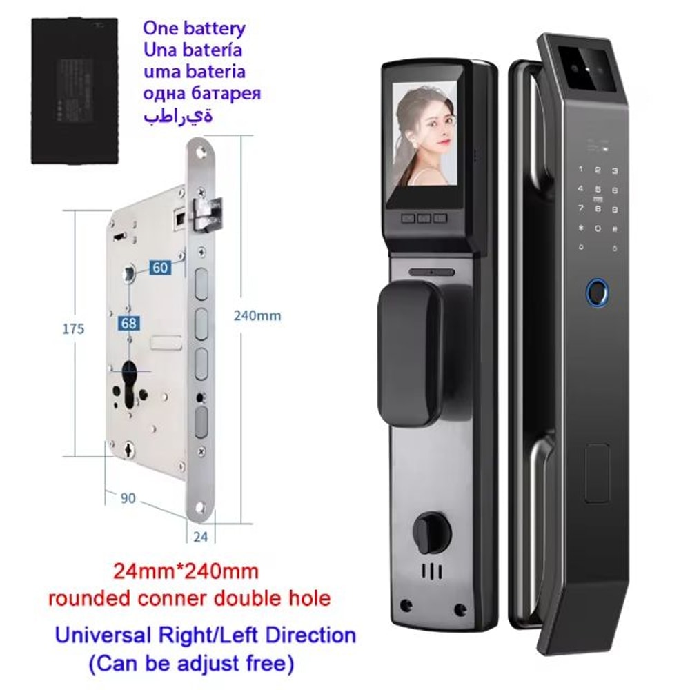 3D Face Recognition Unlock Digital Door Lock With Camera FIngerprint Password Unlock Keyless Electr 7