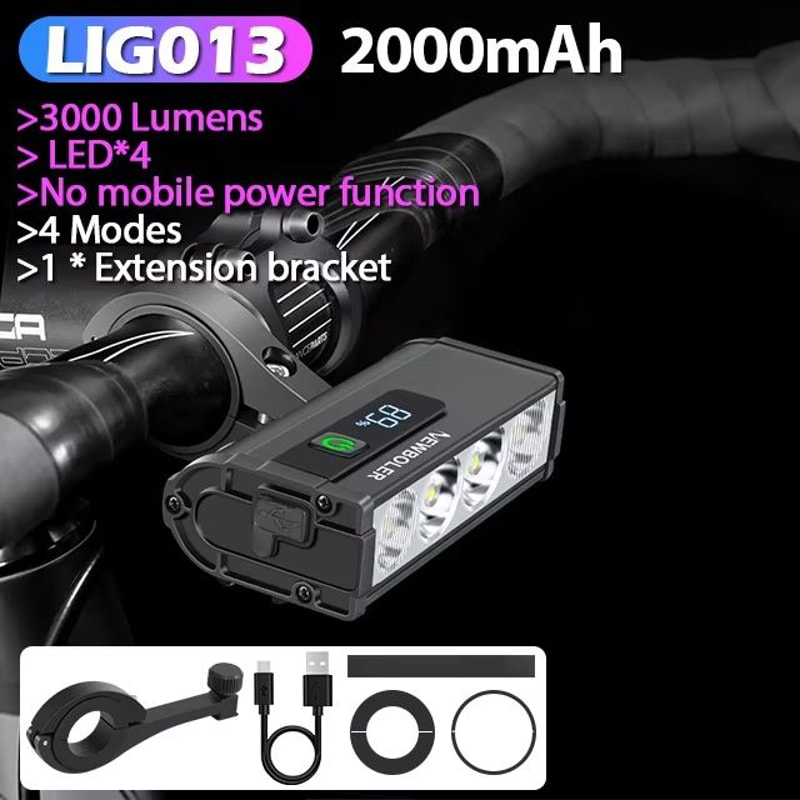 NEWBOLER 10000 Lumen USB Rechargeable Waterproof Bicycle Headlight With 10000mAh Battery For MTB Ro 7