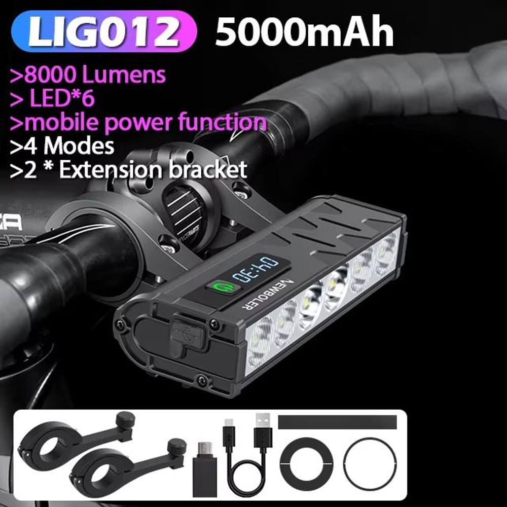 NEWBOLER 10000 Lumen USB Rechargeable Waterproof Bicycle Headlight With 10000mAh Battery For MTB Ro 10