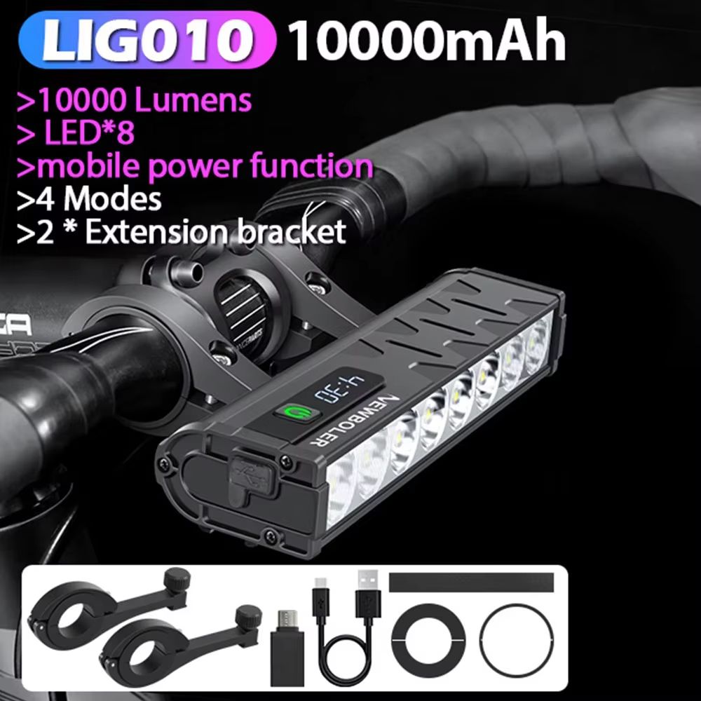 NEWBOLER 10000 Lumen USB Rechargeable Waterproof Bicycle Headlight With 10000mAh Battery For MTB Ro 14