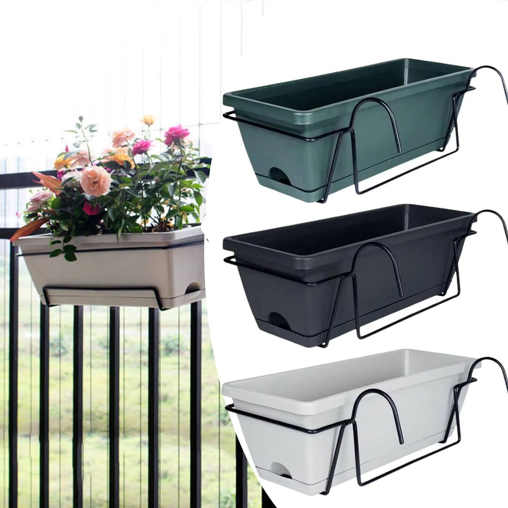 Hanging Planter For Balcony Railing Fence Planter Basket Window Box Flower Pot 6L For Garden And Ya 0