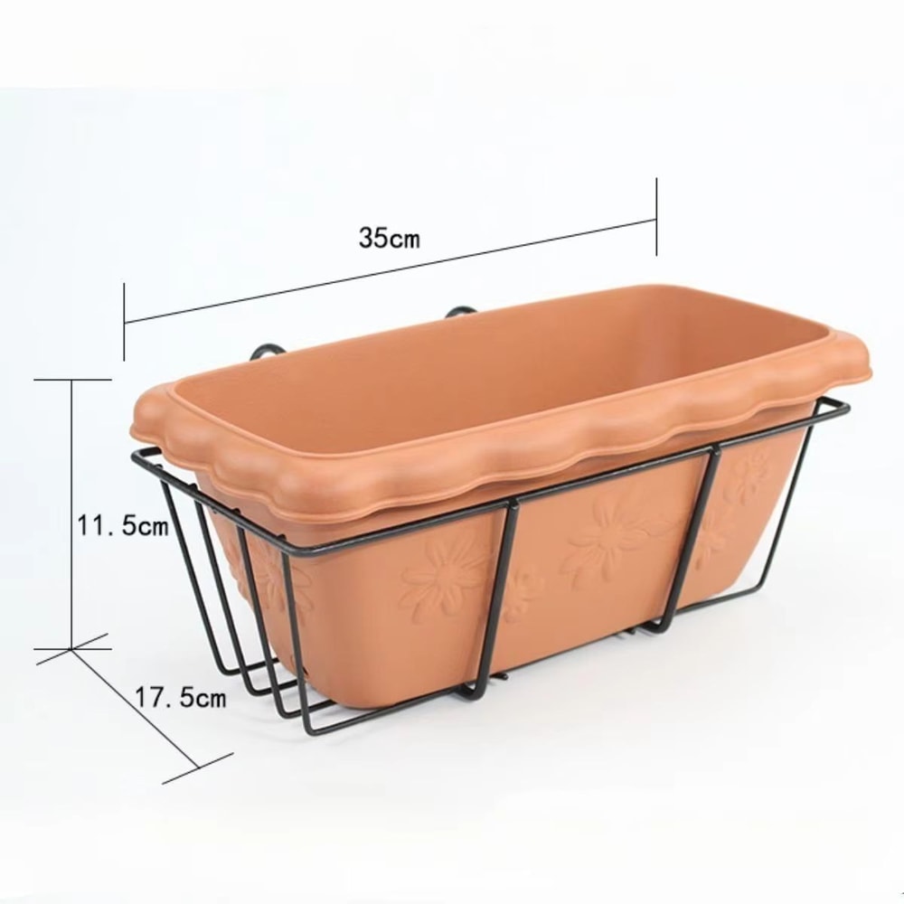Hanging Planter For Balcony Railing Fence Planter Basket Window Box Flower Pot 6L For Garden And Ya 6