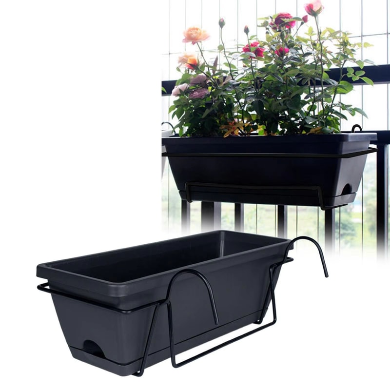 Hanging Planter For Balcony Railing Fence Planter Basket Window Box Flower Pot 6L For Garden And Ya 8