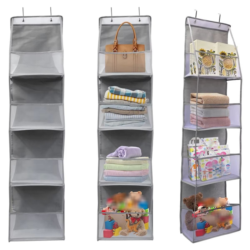 4 6 Layer Over The Door Hanging Storage Organizer Cosmetics Wall Organizer For Bathroom Closet Bedr 0
