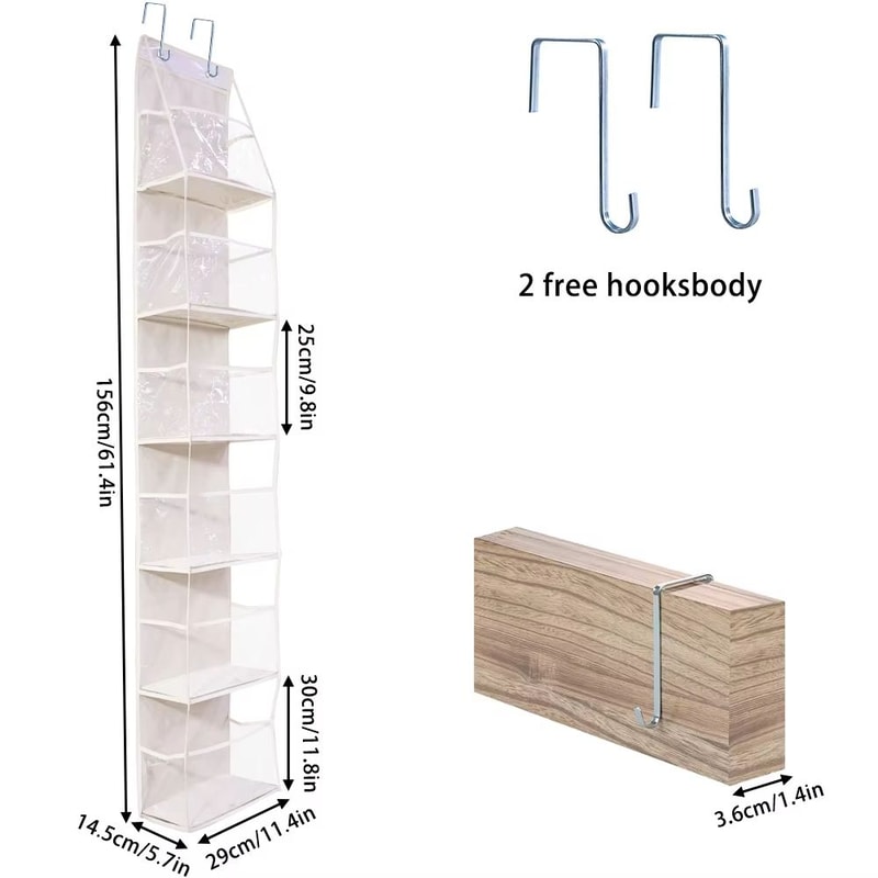 4 6 Layer Over The Door Hanging Storage Organizer Cosmetics Wall Organizer For Bathroom Closet Bedr 7