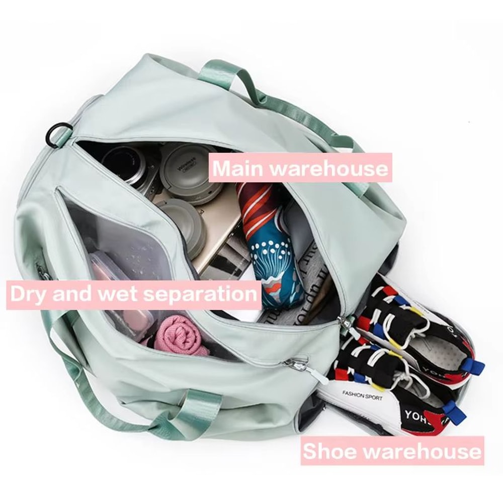 Women Sports Gym Bag Travel Duffel Tote Dry Wet Separation Weekend Fitness Shoulder Bag With Shoe C 1