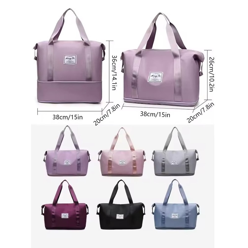 UNIXINU Carry On Travel Duffle Bag Waterproof Nylon Sports Gym Tote Large Capacity Luggage Handbag 3