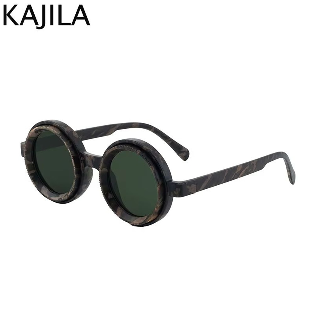 Polarized Small Frame Steampunk Round Sunglasses Adjustable Dimming UV400 Light Reducing Eyewear Fo 11