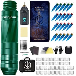 poseidon professional tattoo pen kit with rotary electric tattoo machine and power supply for artists