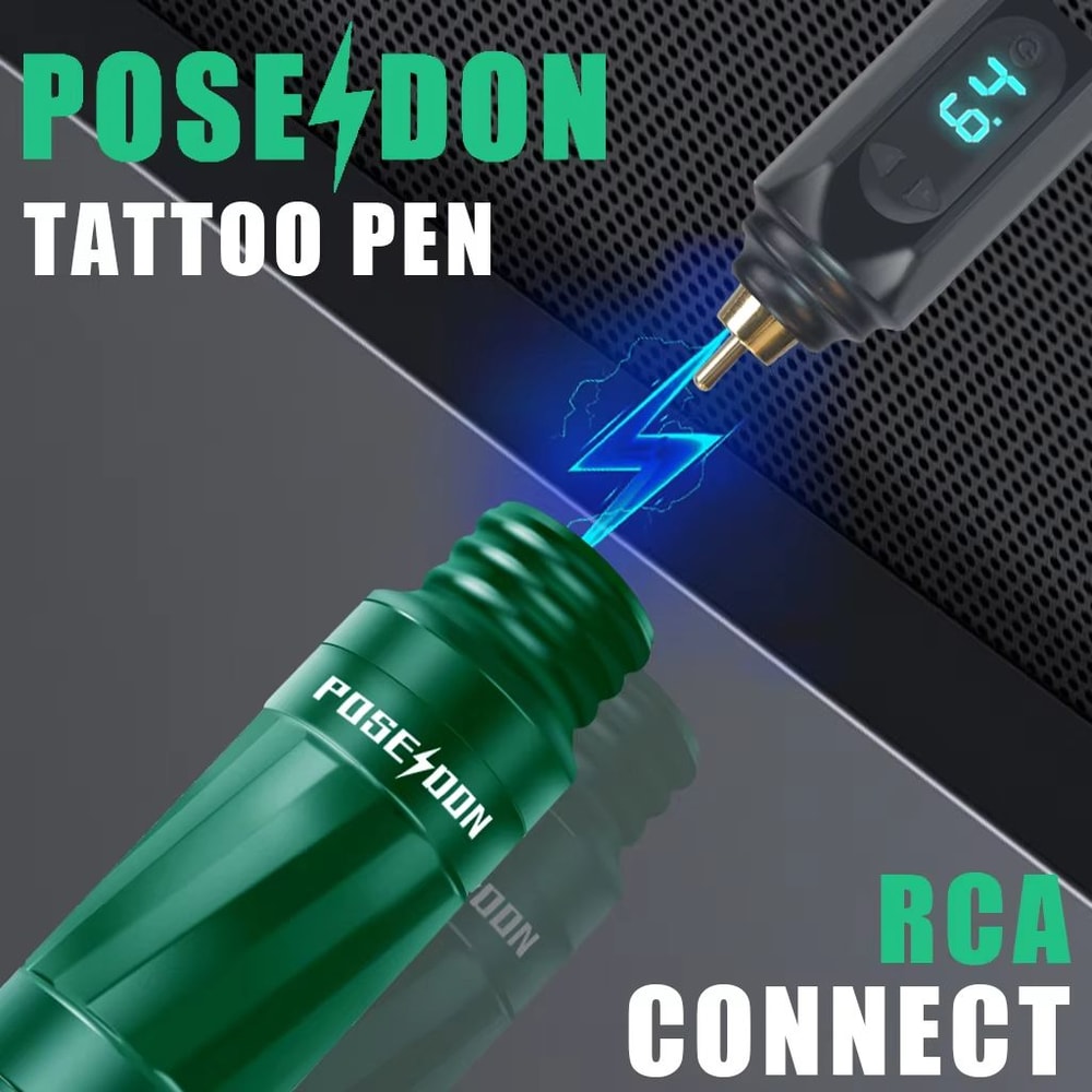 POSEIDON Professional Tattoo Pen Kit With Rotary Electric Tattoo Machine And Power Supply For Artis 2