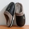 Men Winter Slippers Waterproof PU Leather Fur Lined Indoor Shoes 5
