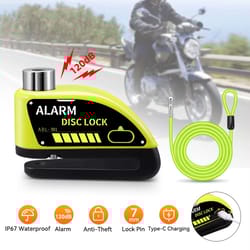 motorcycle alarm disc brake lock – 110db waterproof anti-theft padlock