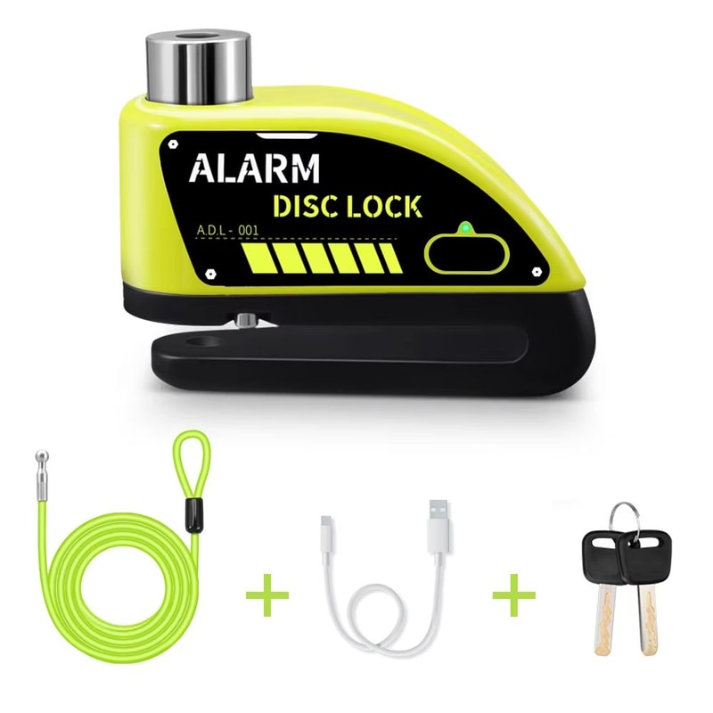 Motorcycle Alarm Disc Brake Lock 110dB Waterproof AntiTheft Padlock 9