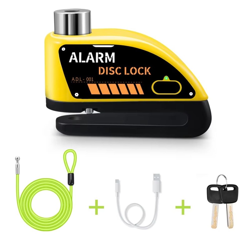 Motorcycle Alarm Disc Brake Lock 110dB Waterproof AntiTheft Padlock 11