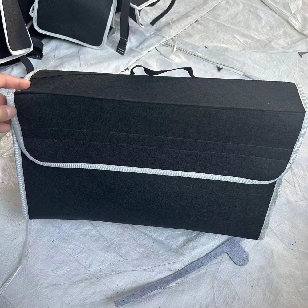 Gray Felt Car Trunk Organizer AntiSlip Storage Box With Compartments 7