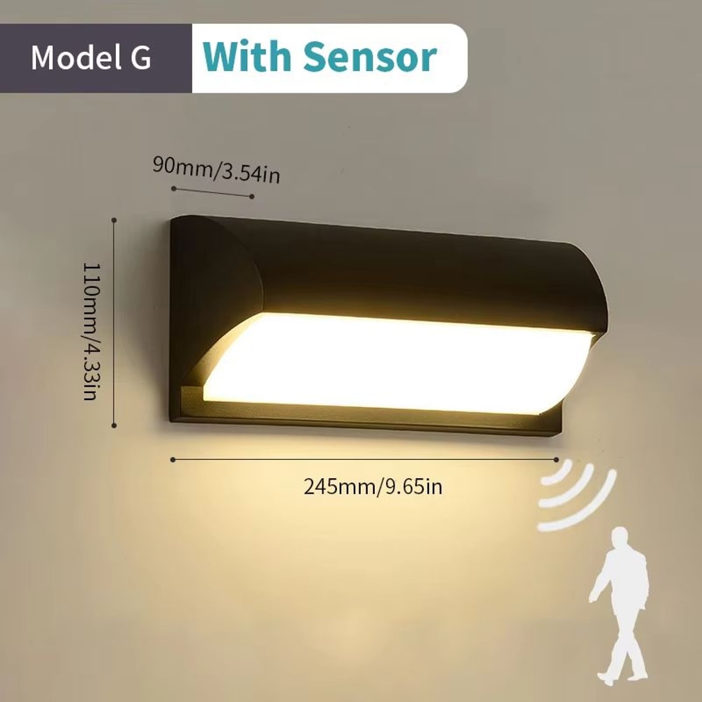 AuroGuard Waterproof LED Outdoor Wall Light With Motion Sensor 11