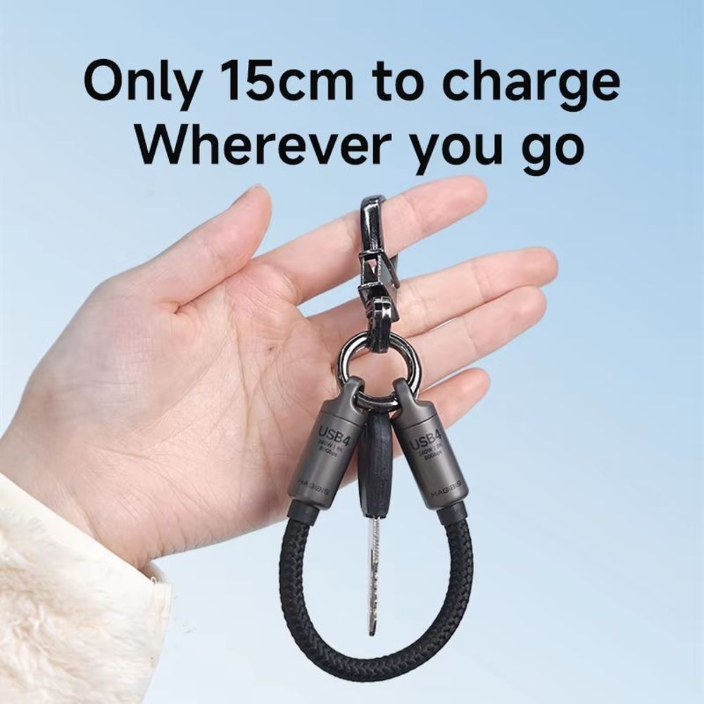 Hagibis Short USB4 Portable Keychain Cable CtoC 240W 80Gbps For Thunderbolt 45 IPhone 16 Pro 4