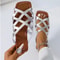 Women Solid Color Woven Sandals Soft Sole Casual Slides 4