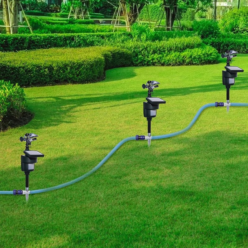 Solar Motion Sensor Sprinkler EcoFriendly Jet Spray Animal Repeller With Solar Panel For Garden Y 5