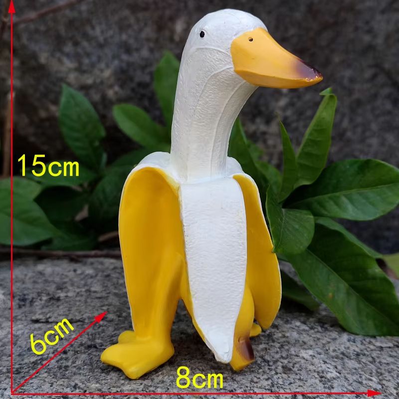 Banana Duck Garden Statue Whimsical Peeled Banana Duck Yard Sculpture Vintage Outdoor Home Decor 6