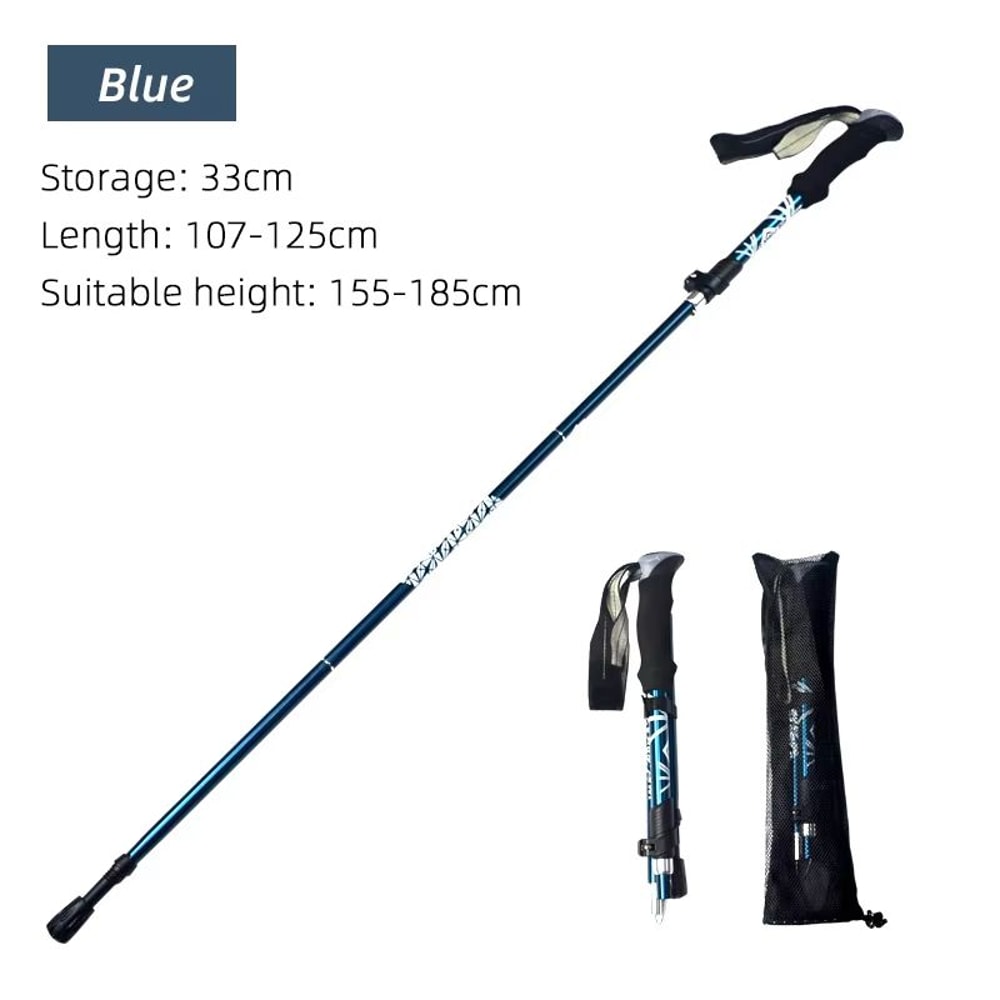 5Section Folding Trekking Pole Portable Telescopic Hiking Stick For Camping Walking And Nordic Use 9