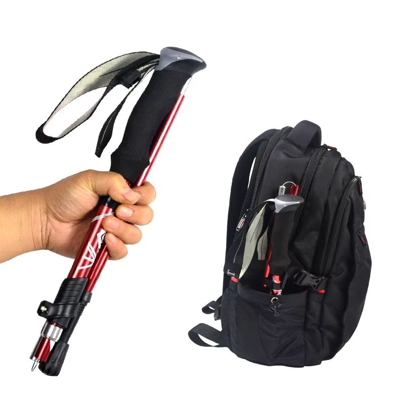 5Section Folding Trekking Pole Portable Telescopic Hiking Stick For Camping Walking And Nordic Use 1