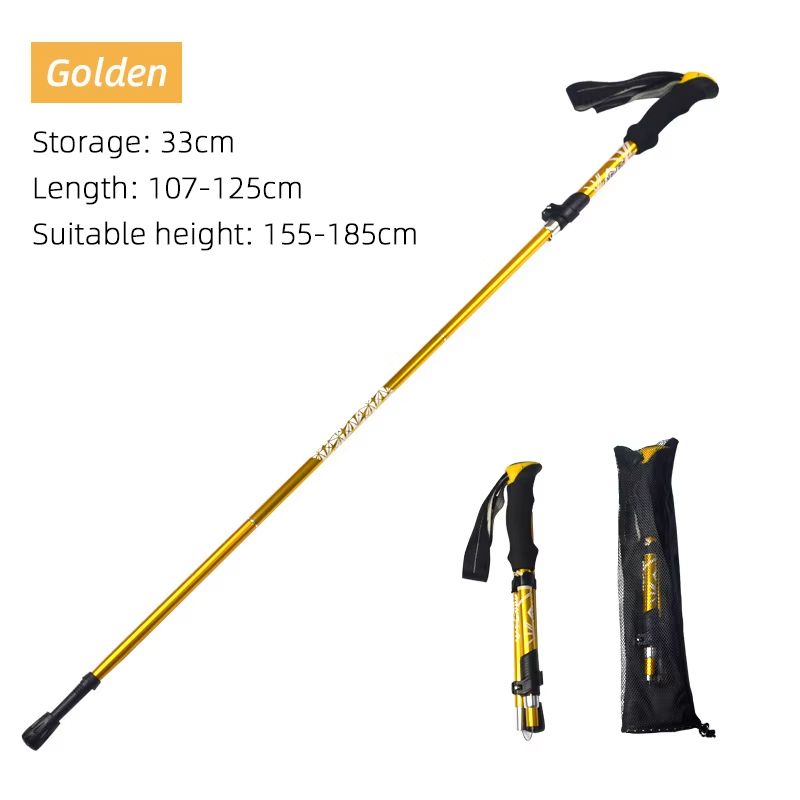 5Section Folding Trekking Pole Portable Telescopic Hiking Stick For Camping Walking And Nordic Use 5
