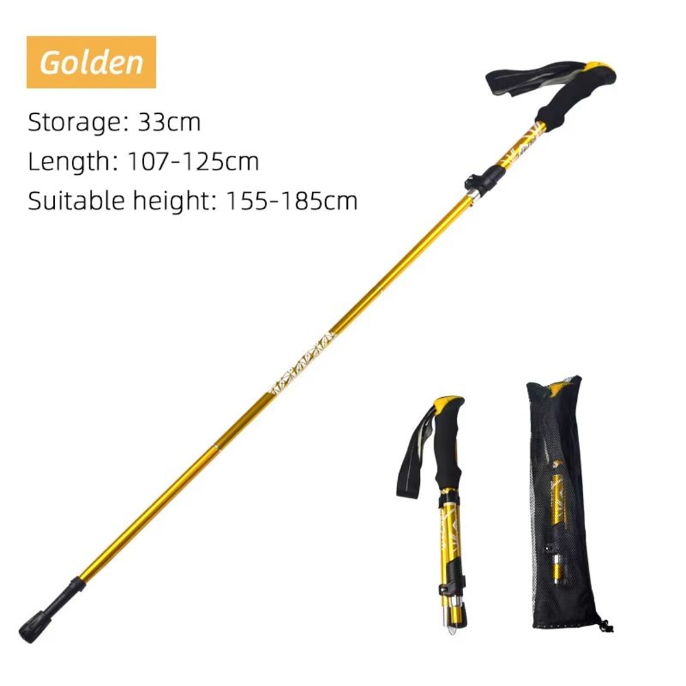 5Section Folding Trekking Pole Portable Telescopic Hiking Stick For Camping Walking And Nordic Use 7