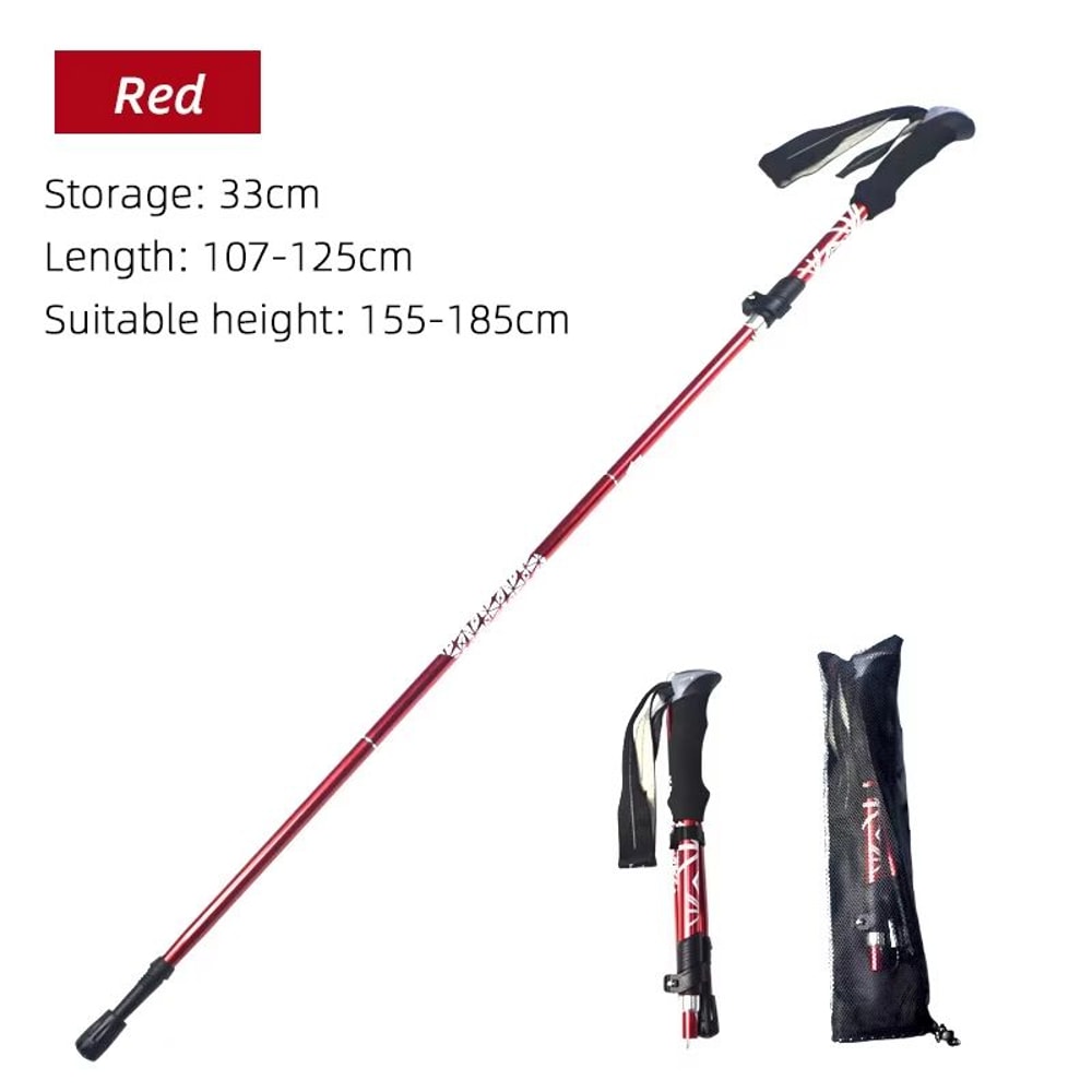 5Section Folding Trekking Pole Portable Telescopic Hiking Stick For Camping Walking And Nordic Use 8