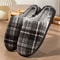 Mens House Slippers Plaid Memory Foam Warm Furry Indoor Bedroom Shoes 0