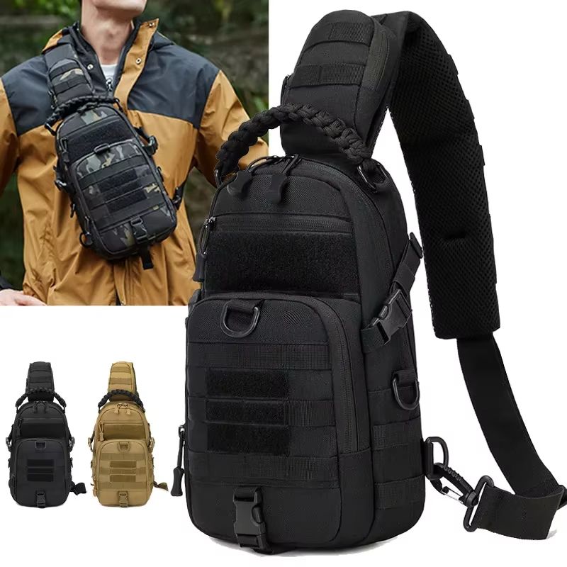 Camping Tactical Chest Bag MOLLE Sling Shoulder Backpack For Hiking Cycling Fishing And Outdoor Tr 0