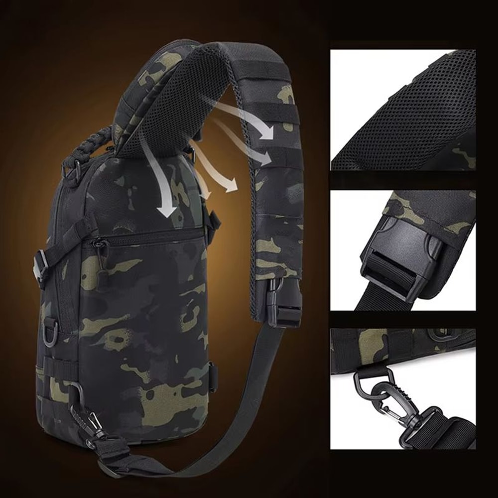 Camping Tactical Chest Bag MOLLE Sling Shoulder Backpack For Hiking Cycling Fishing And Outdoor Tr 2