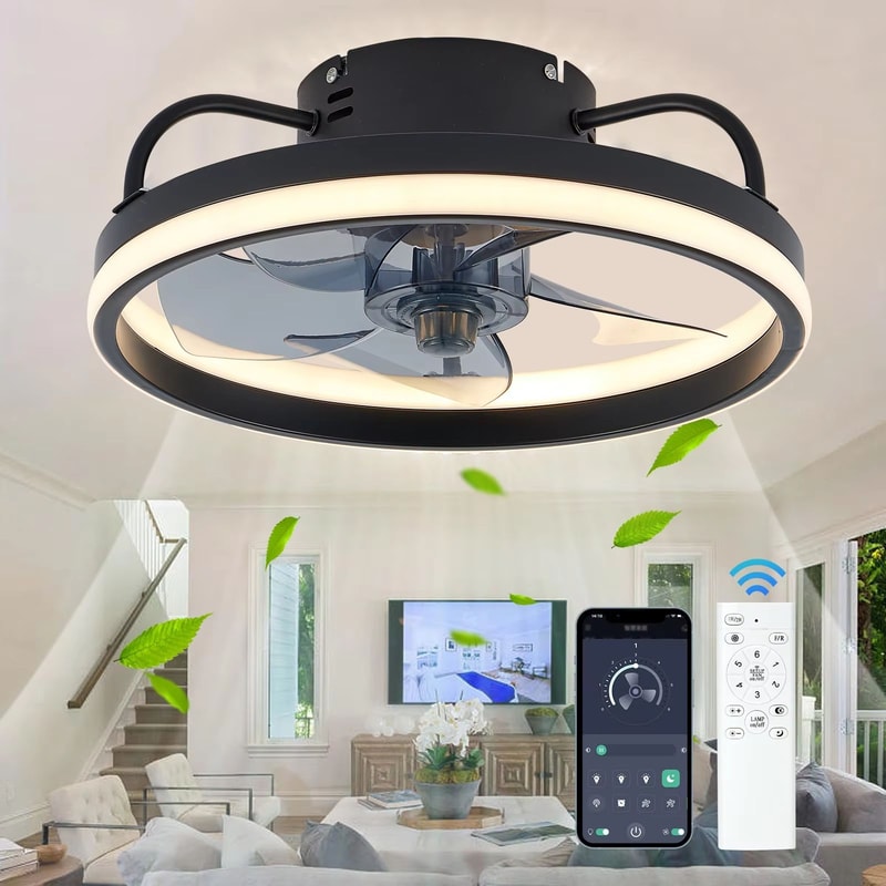 LED Ceiling Fan With Remote Control Silent Smart Ceiling Light Fan For Bedroom And Living Room Dec 0