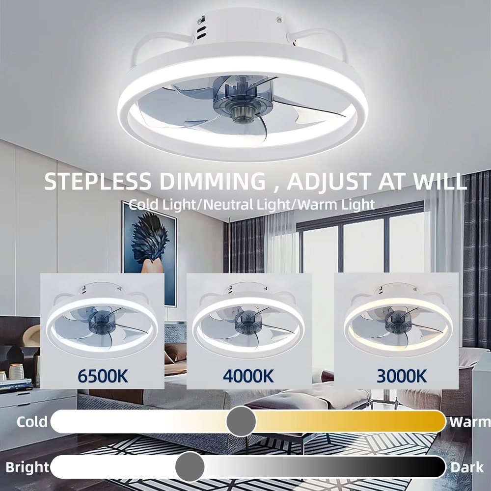 LED Ceiling Fan With Remote Control Silent Smart Ceiling Light Fan For Bedroom And Living Room Dec 2