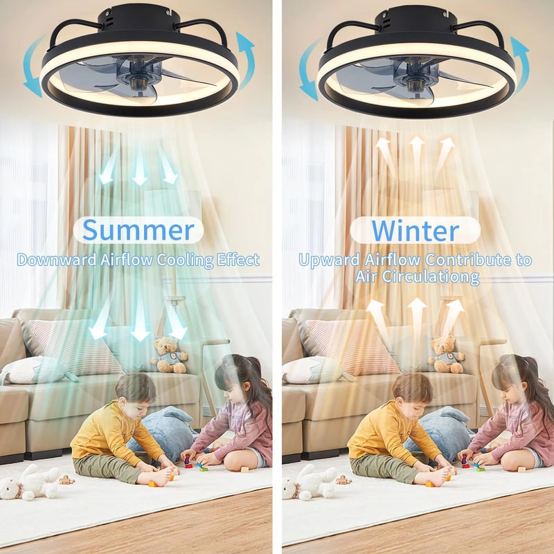 LED Ceiling Fan With Remote Control Silent Smart Ceiling Light Fan For Bedroom And Living Room Dec 3