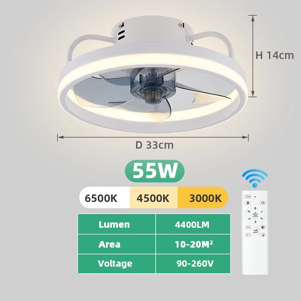 LED Ceiling Fan With Remote Control Silent Smart Ceiling Light Fan For Bedroom And Living Room Dec 7