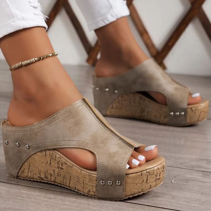 Womens Peep Toe Wedge Sandals Platform High Heel Summer Shoes 2