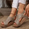 Womens Peep Toe Wedge Sandals Platform High Heel Summer Shoes 4