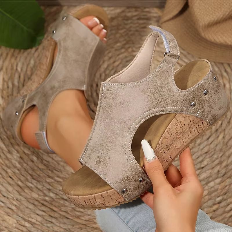 Womens Peep Toe Wedge Sandals Platform High Heel Summer Shoes 12