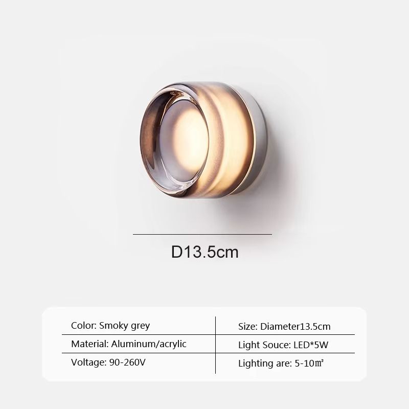 Modern LED Wall Lamp Amber Or Smokey Grey Jelly Glass Wall Sconce For Living Room Bedroom Corridor 11