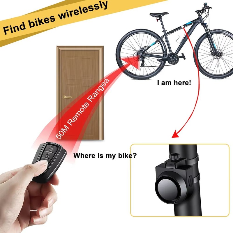 Bicycle Vibration Alarm USB Rechargeable Wireless Anti Theft Bike Alarm With Remote Control Securit 2