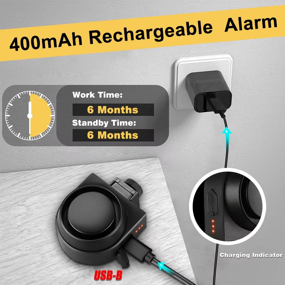 Bicycle Vibration Alarm USB Rechargeable Wireless Anti Theft Bike Alarm With Remote Control Securit 5