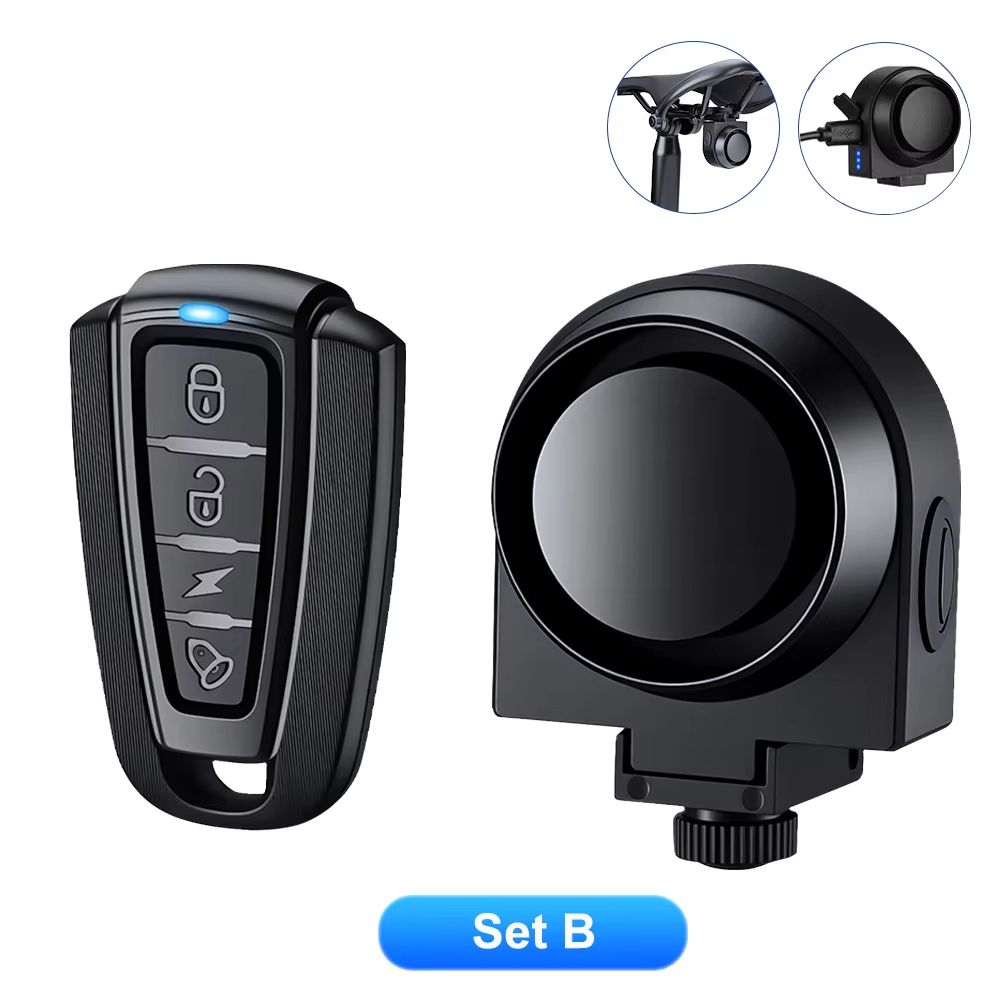 Bicycle Vibration Alarm USB Rechargeable Wireless Anti Theft Bike Alarm With Remote Control Securit 10