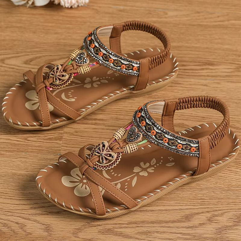 Bohemian Style Summer Sandals For Women Soft Bottom Low Heel NonSlip Comfortable Shoes 9
