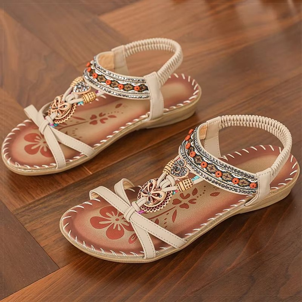 Bohemian Style Summer Sandals For Women Soft Bottom Low Heel NonSlip Comfortable Shoes 13