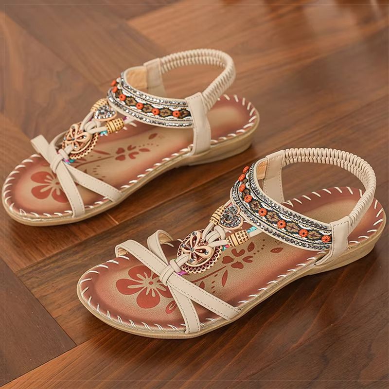 Bohemian Style Summer Sandals For Women Soft Bottom Low Heel NonSlip Comfortable Shoes 13